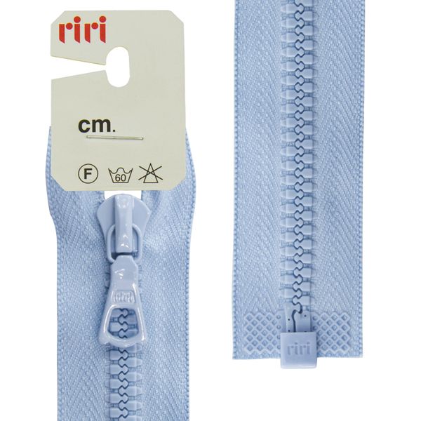 Молния трактор RIRI Т6 (6 мм) 1 зам., разъем., 65 см, цв.2603, св.голубой, 1 шт
