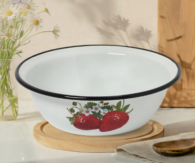 Миска эмалированная, 1 л, белая