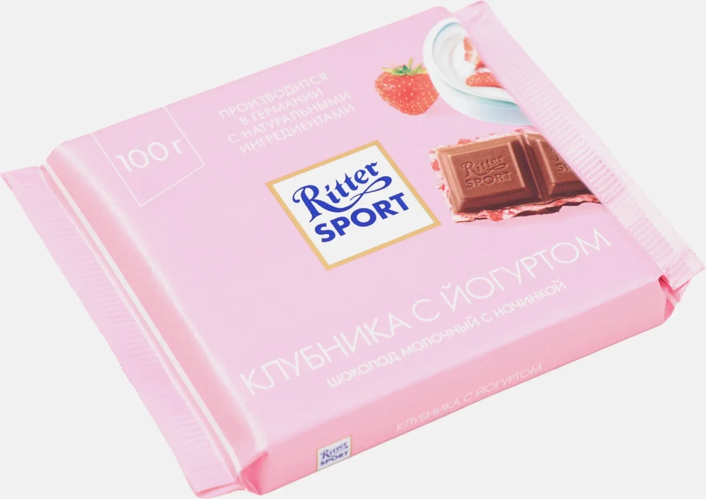 Шоколад Молочный Клубника с йогуртом Ritter Sport 100г