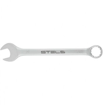 Ключ комбинированный, 27 мм, CrV, матовый хром Stels 15218