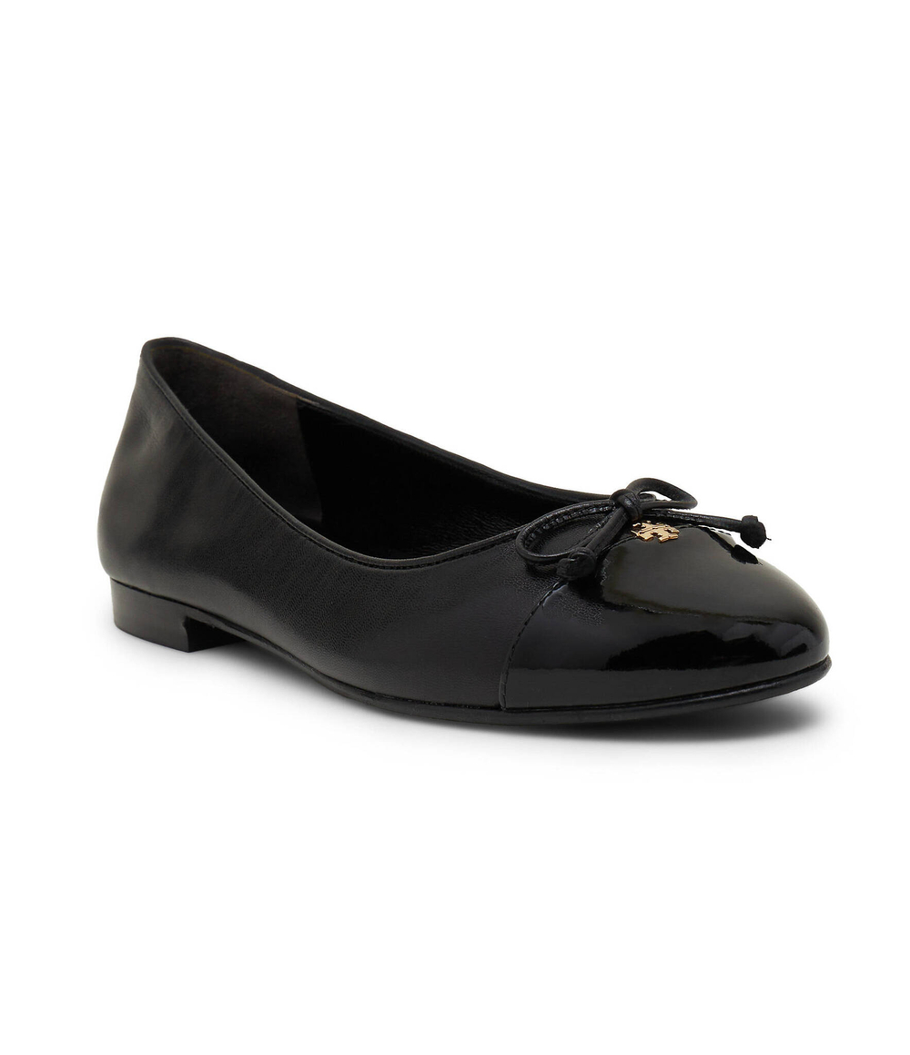 Кожаные балетки cap-toe TORY BURCH - черный(154511)