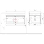 AQ GE01081ST Geometria Тумба под умыв./стол. подвесная, 792х466х350 мм, 1 ящик, Cерый туман