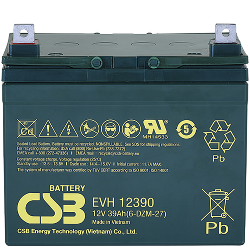 Аккумулятор CSB EVH12390 F2 - AGM ( 12В / 39Ач )