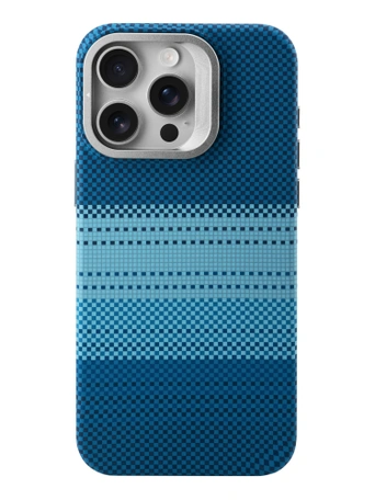 Чехол накладка iPhone 14 Pro 6.1" Gurdini Carbon Design (Magsafe & Lense holder) Moon Rising Blue