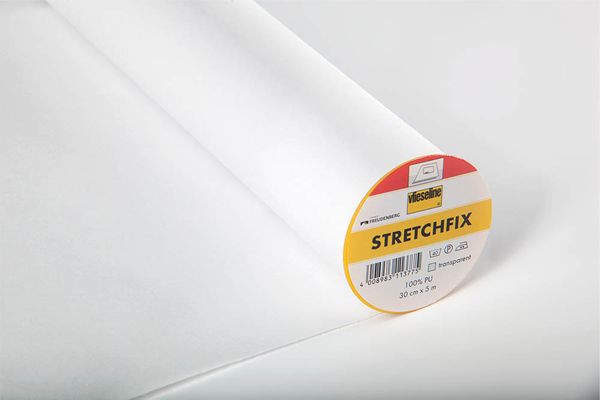 Флизелин клеевой на бумажной основе для эластичных тканей Stretchfix, 30см*5м, прозрачный, 53562284, Freudenberg, 5 м