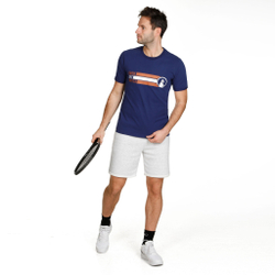 Мужское теннисное поло Quiet Please Retro Block T-Shirt Men - Dark Blue, Multicoloured