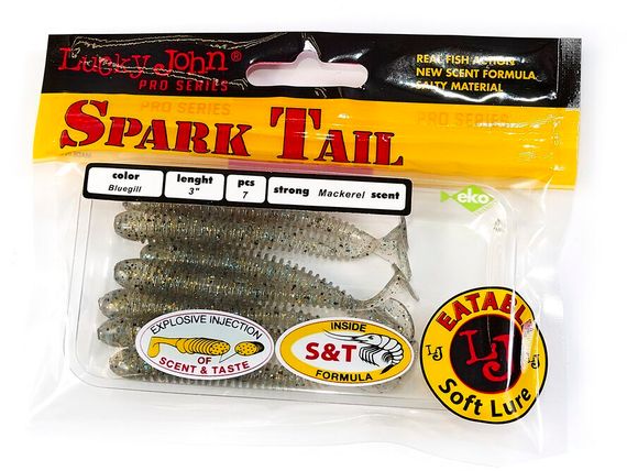 Виброхвосты съедобные LJ Pro Series Spark Tail 3,0in (7,6 см), цв. S08, 7 шт.