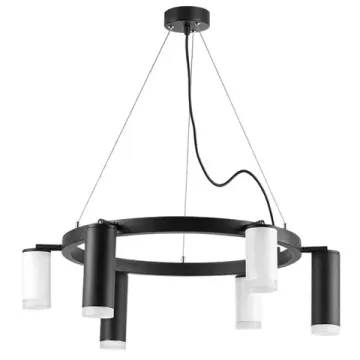 Люстра подвесная с акрилом 6*GU10 LR0168733630 черный/белый Rullo Lightstar