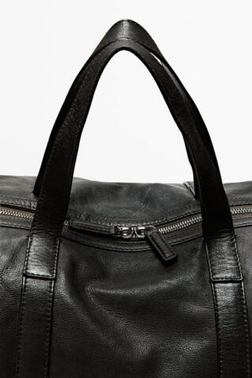 Massimo Dutti Спортивная сумка из кожи наппа, хаки