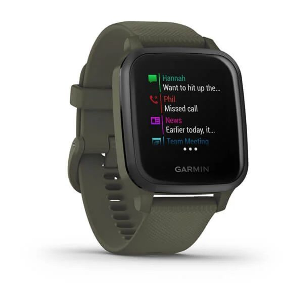 Смарт-часы Garmin Venu Sq Music Edition темно-зеленый с серым алюминиевым безелем, 010-02426-13