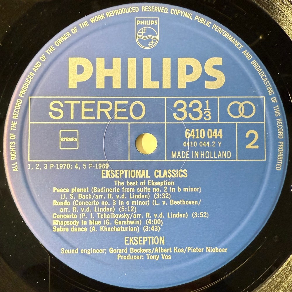 Ekseption ‎– Ekseptional Classics - The Best Of Ekseption (Голландия 1973г.)