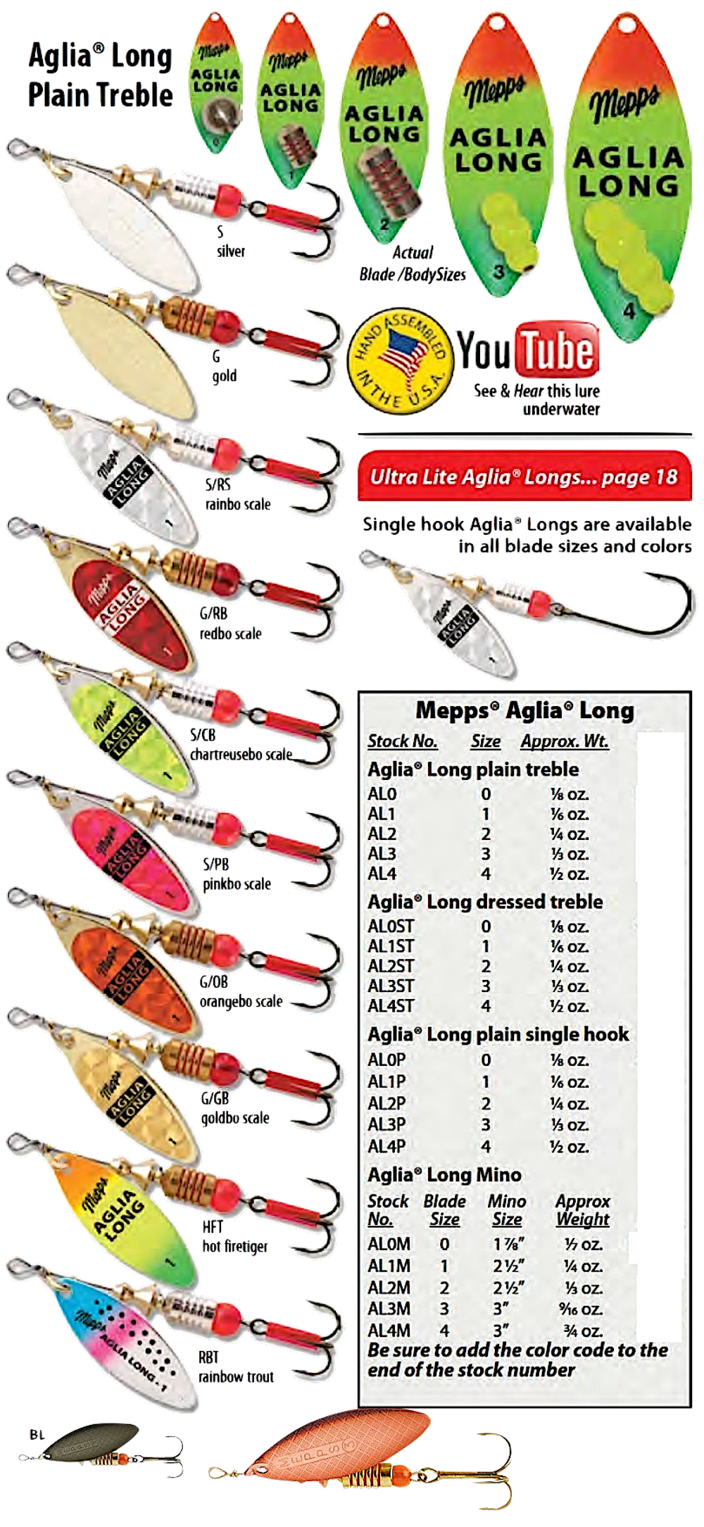 Блесна Mepps Aglia Long 1+ 6гр -
