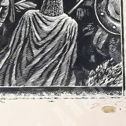 Харламов Сергей Михайлович. Куликовская битва. СССР, 1970-1980 гг. Бумага, линогравюра.