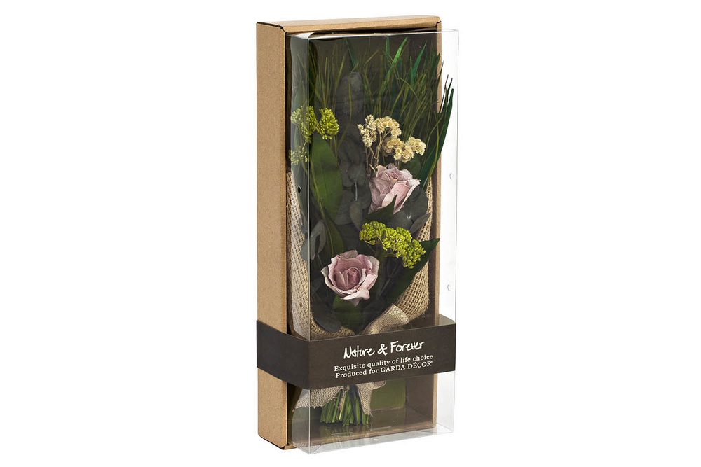 Цветочная композиция искусственная Розы сиреневые Garda Decor 34JN-033