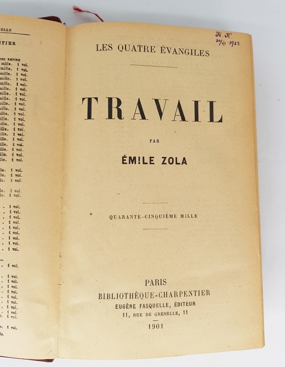 "Travail (Работа)". Emile Zola (Эмиль Золя). 1901 г.