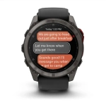 Garmin Fenix 8 PRO 51мм MicroLED Sapphire Carbon Gray DLC Titanium with Black/Pebble Gray Silicone Band