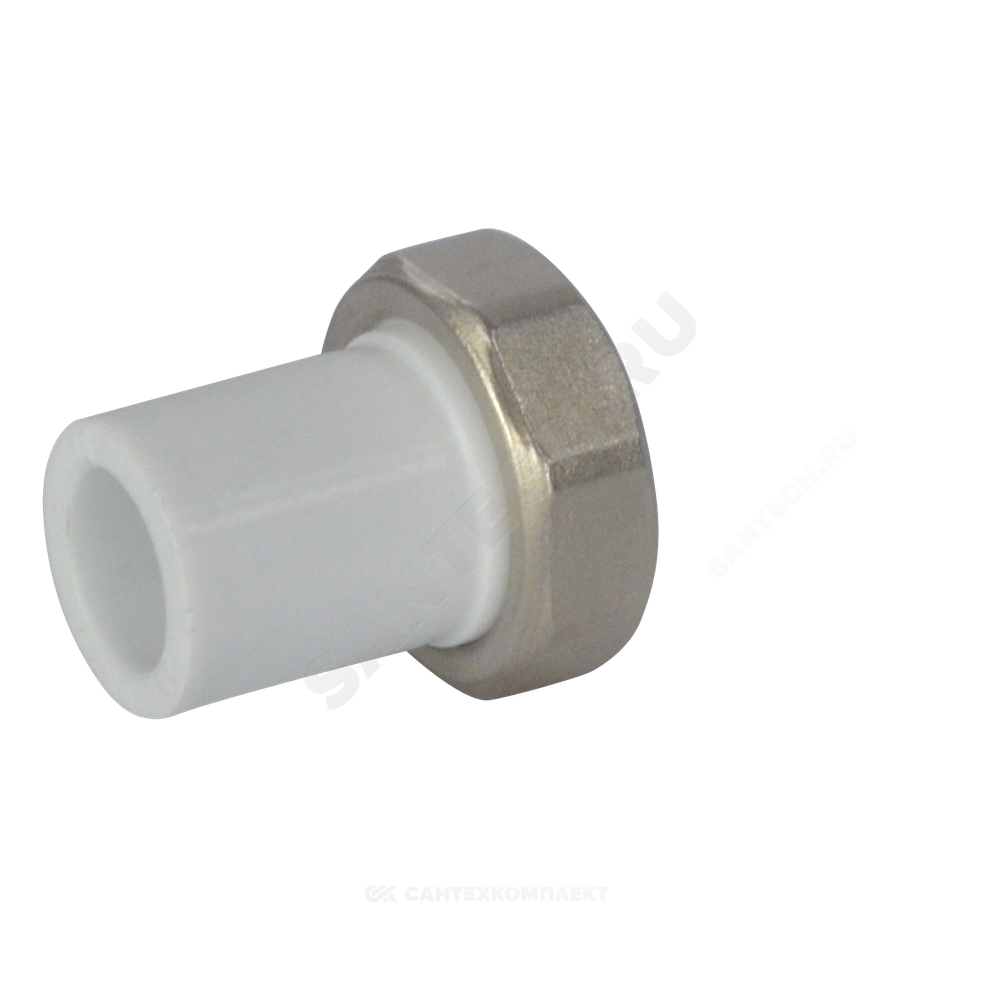 Штуцер PP-R комбинированный белый Дн 32х1 1/4" с накидной гайкой VALFEX 10136032