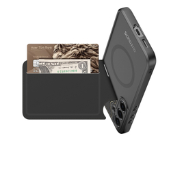 Чехол с поддержкой MagSafe и подставкой-картхолдером от Dux Ducis для Samsung Galaxy S25, серия Rafi II Mag Series