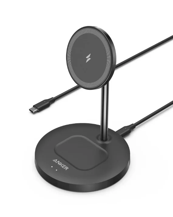 Беспроводное зарядное устройство Anker PowerWave Magnetic 2-in-1 Stand A25611Y1 (Черное)