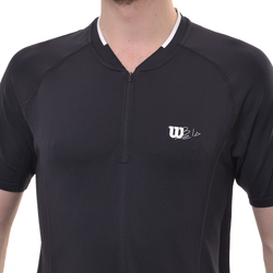 Мужское теннисное поло Wilson Players Seamless Zip Henley 2.0 - черный