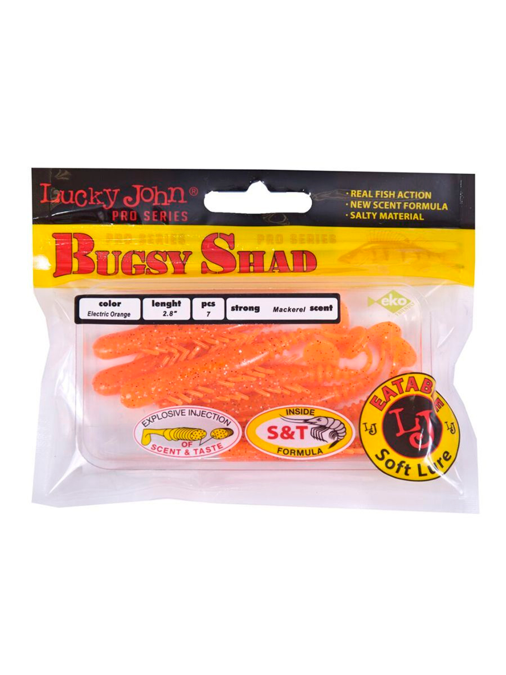 Виброхвосты съедобные LJ Pro Series BUGSY SHAD 2.8in(07.20)/085 7 шт. в упак.