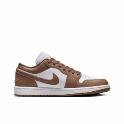 alt="Air Jordan 1 Low Archaeo Brown DC0774-202 женские коричневые с белым вид сбоку на белом фоне"