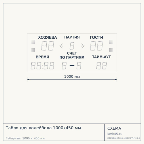 Табло для волейбола 1000х450 мм — от 40 000 ₽