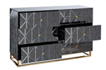 KFG126 Комод с матовой зерк. отделкой 6 ящиков 129*46*86см