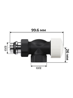Набор термостатический для радиатора осевой 1/2 Design М30х1.5 Черный Royal Thermo