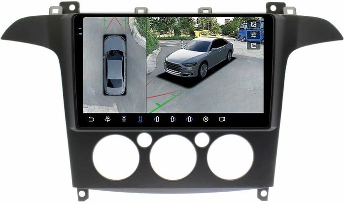 Магнитола для Ford S-Max, Galaxy 2 2006-2015 (кондиционер) - FarCar BX3028M-360 монитор 9.5" 2K QLED на Android 13, Быстрая, CarPlay, 4G SIM-слот, 4 камеры в комплекте