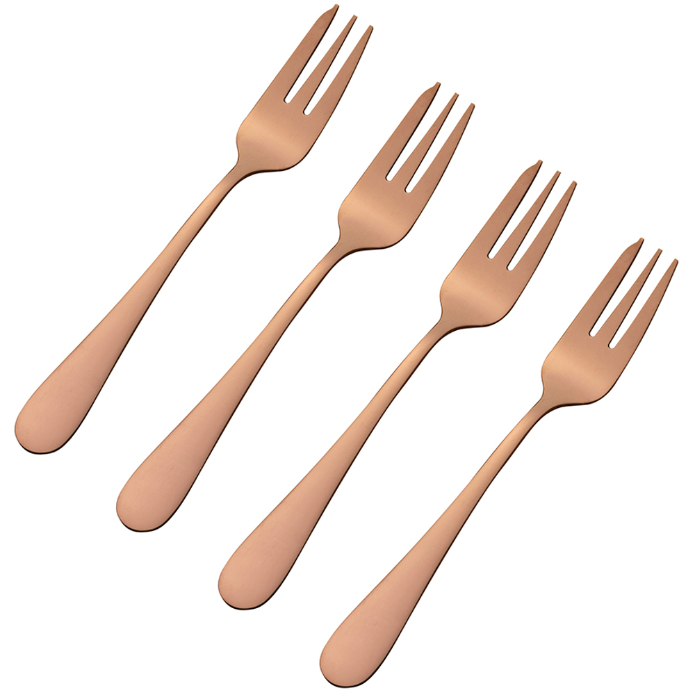 Набор из 4 десертных вилок select copper