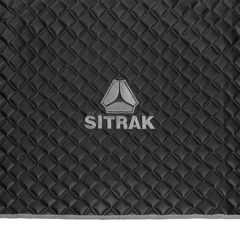 Ковры Sitrak MAX (экокожа, черный, серый кант, серая вышивка)