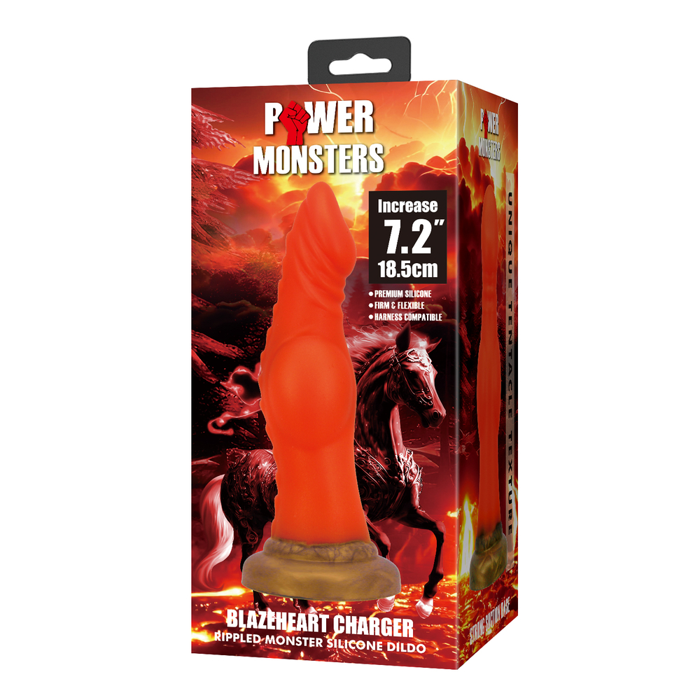 Power Monsters Blazeheart Charger - Фаллоимитатор на присоске, 18,5 см