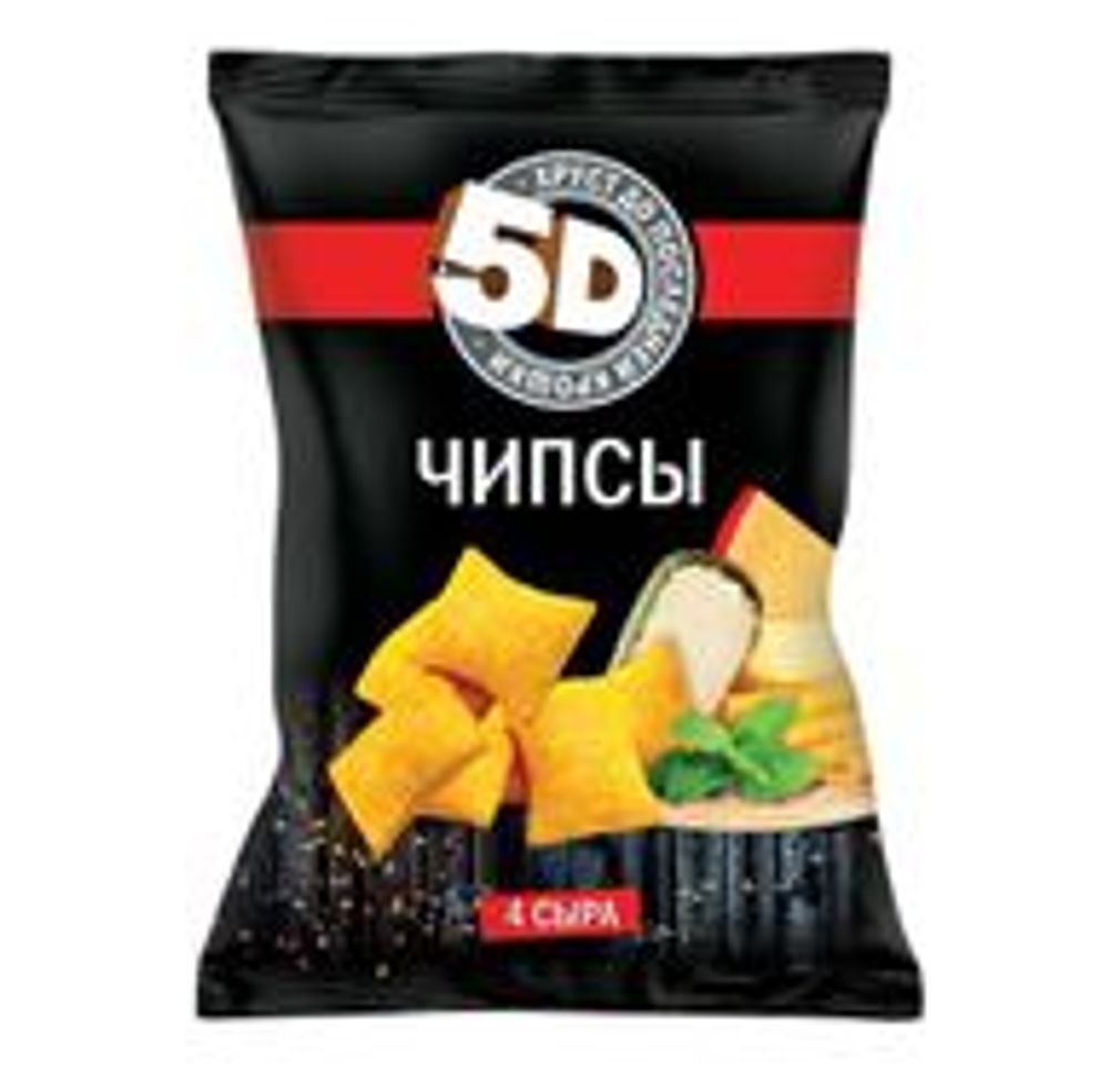 Чипсы 5Д 4 сыра 45 гр