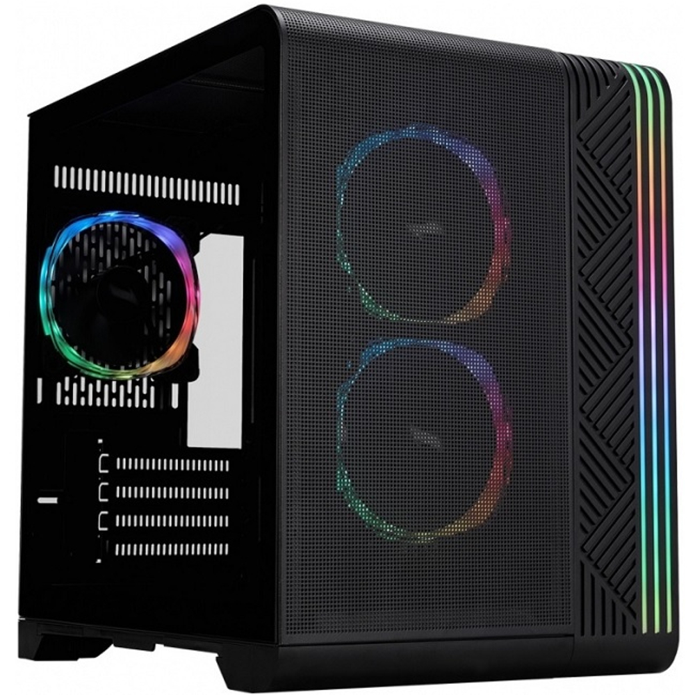 Корпус Mini-Tower 1STPLAYER VT5 ARGB, Micro-ATX, черный (VT5-BK-3FS7)
