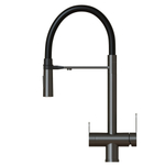 Смеситель для кухни 35k MIXLINE МЛНС-0401Г(MLSS-0401BL)черн.гиб.излив магнит,под.к фил,ЧЕРНЫЙ ГРАФИТ