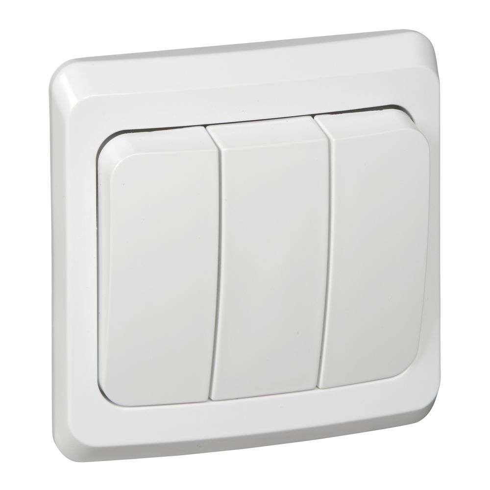 Schneider Electric Этюд Белый Выключатель 3-клавишный скрытая установка BC10-003B