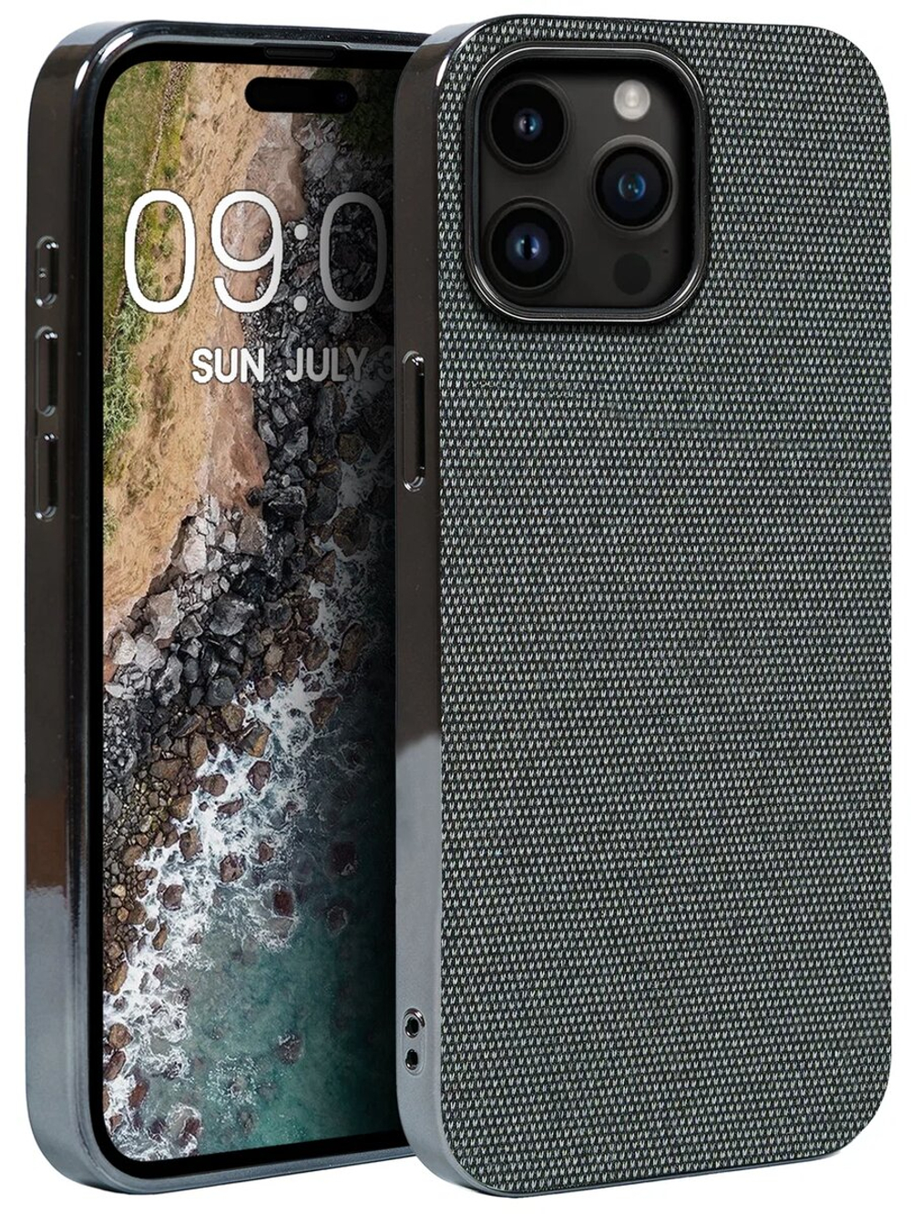 Дизайнерский чехол для IPHONE 14 PRO с мягкой тканевой поверхностью