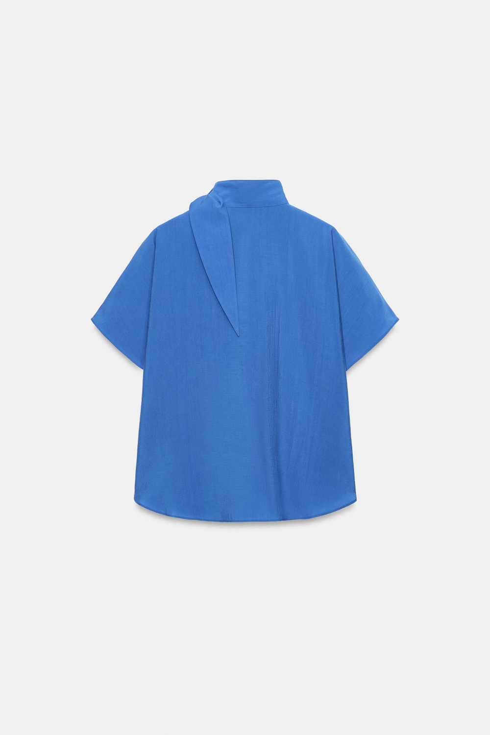 ZARA РУБАШКА С ЗАСТЕЖКОЙ-АЛАМАРОМ ZW COLLECTION, ЯРКО-СИНИЙ