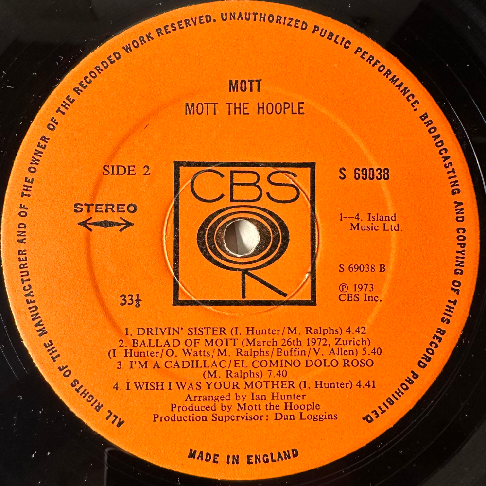 Mott The Hoople ‎– Mott (Англия 1973г.)