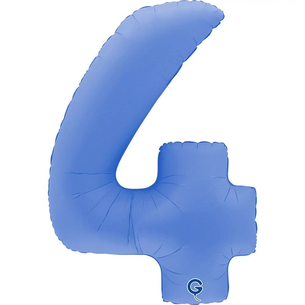G Шар (40''/102 см) Цифра, 4, Голубой Лотос, Матовый (БГ-60)
