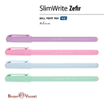 Ручка шарик. 0,5мм. синяя "SlimWrite Zefir" 4цв.корпуса (BrunoVisconti)