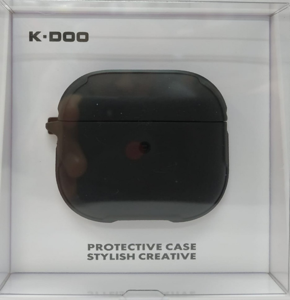 Кожаный чехол для AirPods 3 K-DOO CrashGuard черный