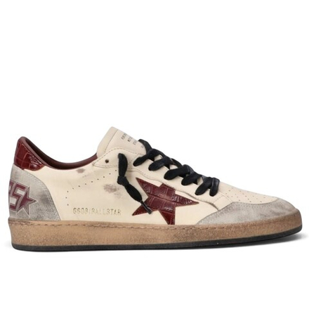 Women's Golden Goose Ball Star with Cherry Crocodile Star and Heel Tab