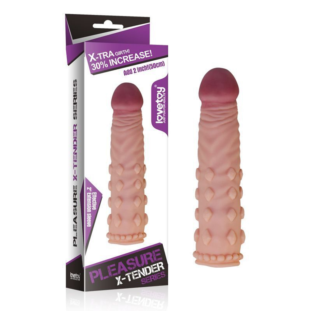 Телесная насадка-фаллос Super-Realistic Penis - 18 см. (Цвет: телесный)