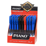 Ручка шариковая, масляная, Piano, 3 цвета чернил, серия "Quality", прозрачный корпус, 50 шт
