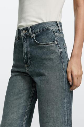 Massimo Dutti Джинсы с высокой талией и широкими штанинами, темно-синий