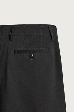 ZARA БРЮКИ ЧИНОС RELAXED FIT СО СКЛАДКАМИ, ЧЕРНЫЙ