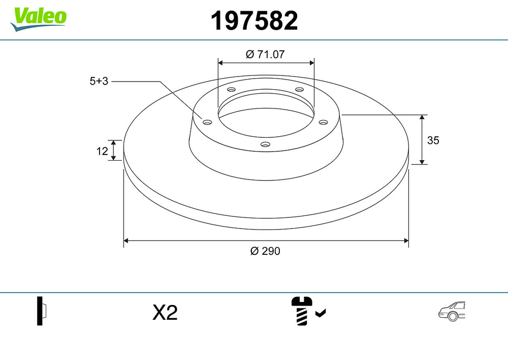 VALEO - 197582-VAL - Brake Disc