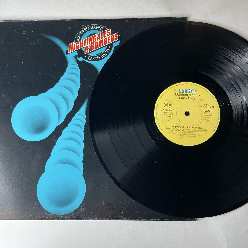 Винтажная виниловая пластинка LP Manfred Mann's Earth Band Nightingales and Bombers (Германия 1977)